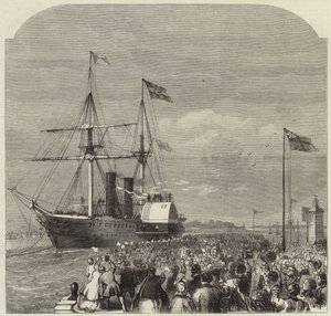 Przybycie Garibaldiego do Southampton autorstwa English School