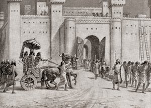 Zdobycie Damaszku w 732 r. p.n.e. przez Tiglat-Pilesera III, z książki Hutchinson
