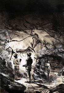 Malowidła jaskiniowe Lascaux niedaleko Montignac we Francji autorstwa English School