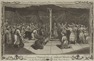 Ceremonia ważenia Wielkiego Mogoła w jego urodziny autorstwa English School