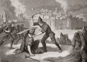 Miasto Sardes lub Sardes zdobyte przez Cymeryjczyków w VII wieku pne, z Historii Narodów Hutchinsona, wyd. 1915 autorstwa English School