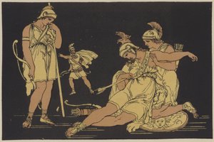 Śmierć Camilli (kolorowa litografia) autorstwa English School