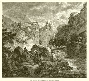 Śmierć Rolanda w Roncesvalles autorstwa English School