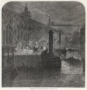 Rozbiórka Blackfriars Bridge autorstwa English School