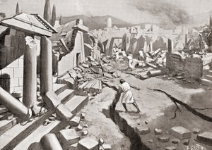 Trzęsienie ziemi w Sparcie, starożytna Grecja, 464 pne, z Historii Narodów Hutchinsona, wyd. 1915 autorstwa English School