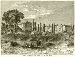 Wejście do Portland Place, 1815 autorstwa English School