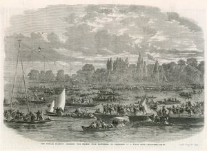 Samica Blondin przekracza Tamizę z Battersea do Cremorne na ciasnej linie autorstwa English School
