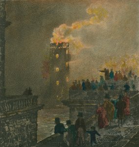 Pożar z mostu Waterloo 5 stycznia 1826 r. autorstwa English School