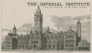 Widok z przodu Imperial Institute, zbudowany na podstawie projektów pana Thomasa E Collcutta autorstwa English School