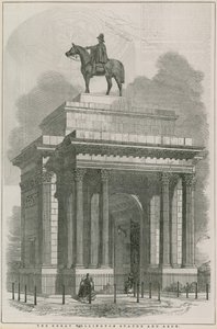 Wielki posąg i łuk Wellingtona, Hyde Park Corner, Londyn autorstwa English School