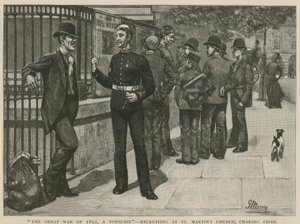 Wielka wojna 1892 roku, prognoza; Rekrutacja w kościele św. Marcina autorstwa English School