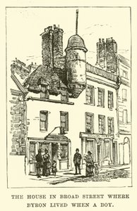 Dom przy Broad Street, w którym Byron mieszkał jako chłopiec autorstwa English School