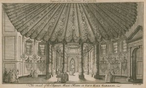Wnętrze eleganckiej sali muzycznej (Rotunda) w Vauxhall Gardens w Londynie autorstwa English School