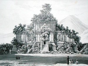 Wielka Świątynia w Brambanan, tablica 35 z tomu II „Historii Jawy” Thomasa Stamforda Rafflesa (1781-1826), opublikowana w 1817 r. (litografia) autorstwa English School