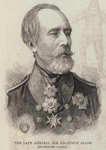 Nieżyjący admirał Sir Adolphus Slade, Muchaver Pasza (rycina) autorstwa English School