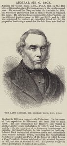 Nieżyjący admirał Sir George Back, RN, FRS (Grawerowanie) autorstwa English School