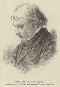 Nieżyjący już dr John Brown, autor książki „Rab i jego przyjaciele” (rycina) autorstwa English School
