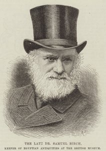 Nieżyjący już dr Samuel Birch, opiekun zabytków egipskich w British Museum (rycina) autorstwa English School