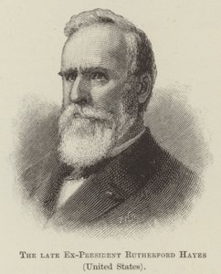 Nieżyjący były prezydent Rutherford Hayes, Stany Zjednoczone (grawerowanie) autorstwa English School