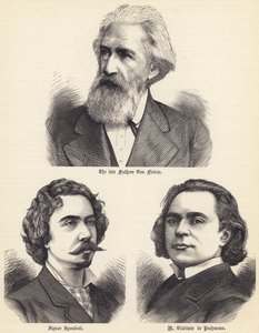 Nieżyjący już Freiherr Von Flotow, Signor Sgambati, M Vladimir de Pachmann (rycina) autorstwa English School