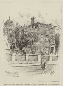 Dom zmarłego Lorda Leightona przy Holland Park Road, Kensington (grawerowanie) autorstwa English School