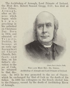 Zmarły bp dr Gregg, arcybiskup Armagh i lord prymas Irlandii (rycina) autorstwa English School
