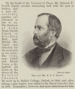 śp. Mr E F S Pigott (grafika) autorstwa English School
