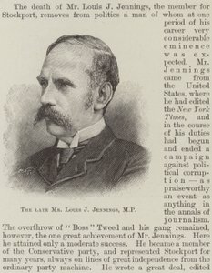 Nieżyjący już pan Louis J Jennings, poseł (grawerunek) autorstwa English School