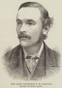 Nieżyjący już profesor F.M. Balfour, zabity na Mont Blanc (rycina) autorstwa English School