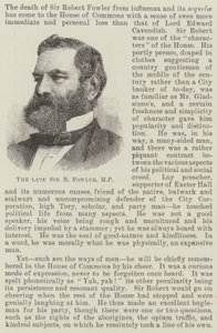 Nieżyjący już Sir R. Fowler, MP (grafika) autorstwa English School
