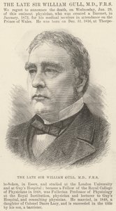 Nieżyjący już Sir William Gull, MD, FRS (Grawerowanie) autorstwa English School