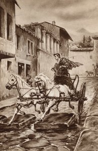 Życie ulicy w Pompejach w czasach wielkich przed zniknięciem miasta (kolor lito) autorstwa English School