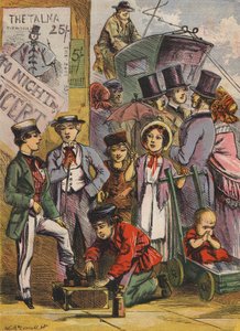 Mały shoeblack (kolorowa litografia) autorstwa English School