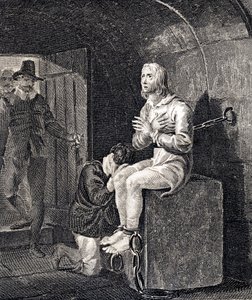 Męczeństwo pana Johna Philpota, archidiakona Winchesteru autorstwa English School
