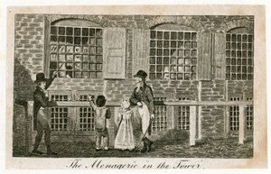 Menażeria w Tower of London około 1820 r autorstwa English School