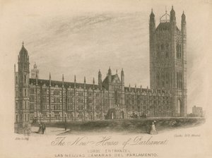 Nowe budynki Parlamentu, Pałac Westminsterski, Londyn; Wejście Lordów autorstwa English School