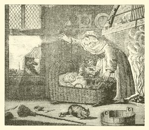 Pielęgniarka i wilk (rycina) autorstwa English School