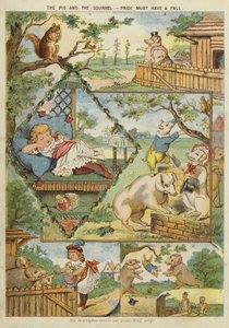 Świnia i wiewiórka - duma musi spaść (chromolitho) autorstwa English School