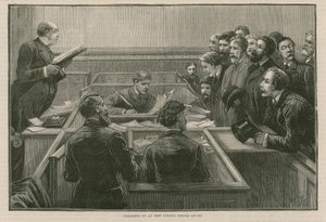 Niedawne zamieszki w Londynie: zaprzysiężenie w sądzie policyjnym przy Bow Street autorstwa English School