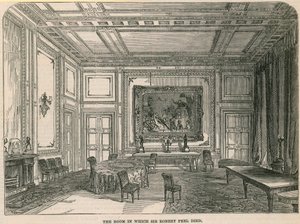 Pokój, w którym zmarł Sir Robert Peel autorstwa English School