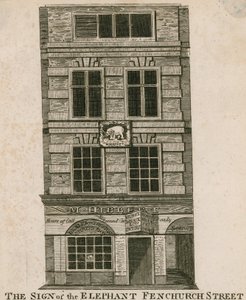 Znak Słonia, Fenchurch Street, Londyn autorstwa English School