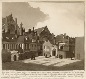 Południowo-zachodni widok na Little Deans Yard autorstwa English School
