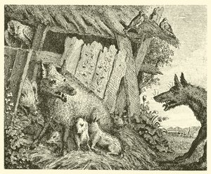 Maciora i wilk (rycina) autorstwa English School