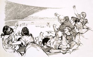 Spektakl gladiatorskiej areny starożytnego Rzymu (gwasz na papierze) autorstwa English School