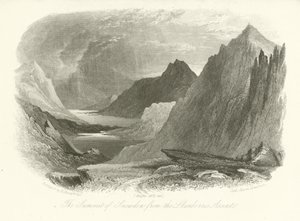 Szczyt Snowdon od wejścia Llanberis, Walia autorstwa English School