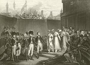 Poddanie się dwóch synów Tippoo Sultan autorstwa English School