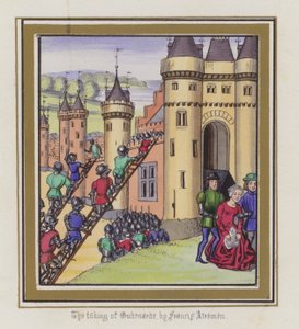 Zdobycie Oudenarde przez Francisa Atremena (kolorowy grawerunek) autorstwa English School
