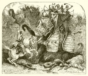 Słoń bojowy starożytnych autorstwa English School