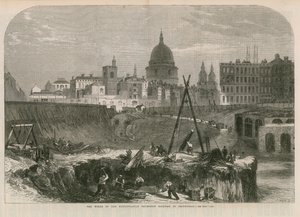 Prace Metropolitan Extension Railway w Smithfield autorstwa English School