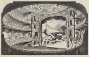 Theatre Royal, Adelphi, Londyn (grafika) autorstwa English School
